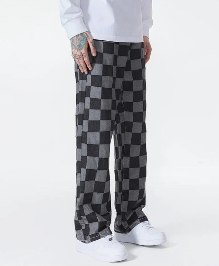Men’s Black Checkered Pants