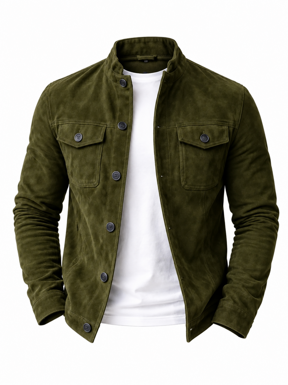Men's Faux Suede Overshirt Jacket