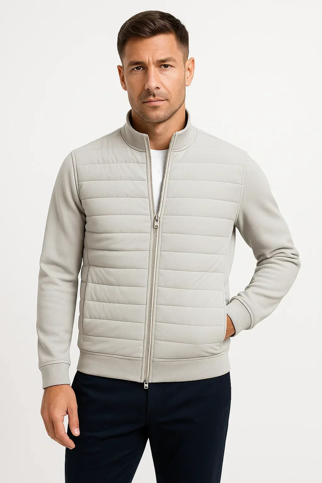Men’s Hybrid Jacket with Knit Sleeves
