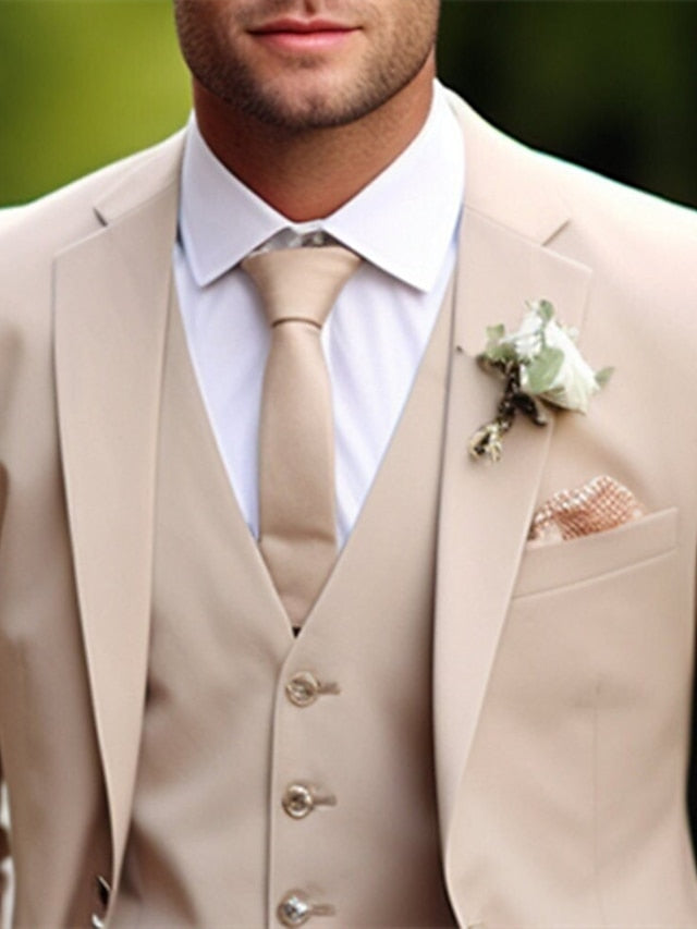 Men’s Khaki Three-Piece Suit