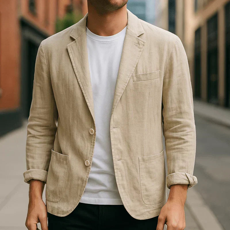 Men’s Linen Blazer with Tailored Fit