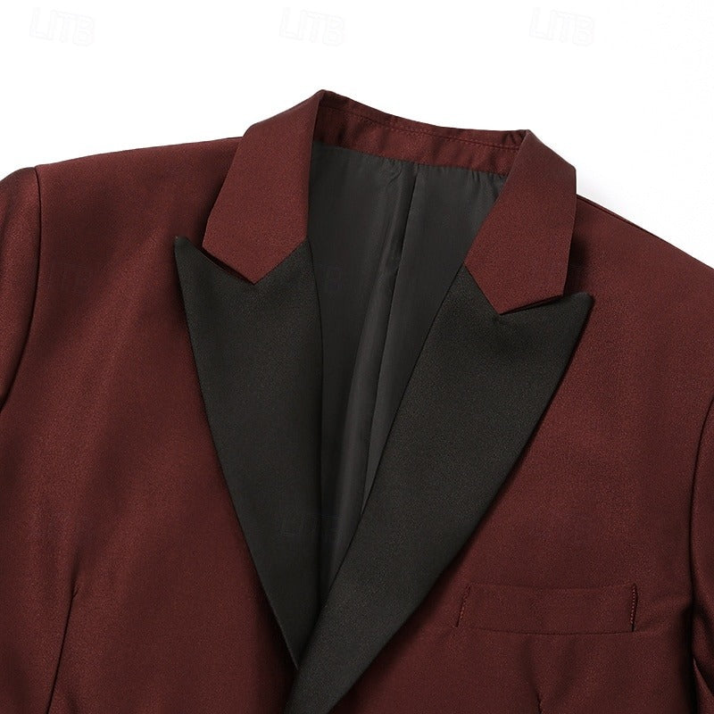Men’s Peak-Lapel Three-Piece Suit