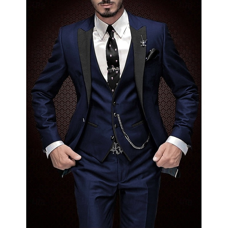 Men’s Peak-Lapel Three-Piece Suit