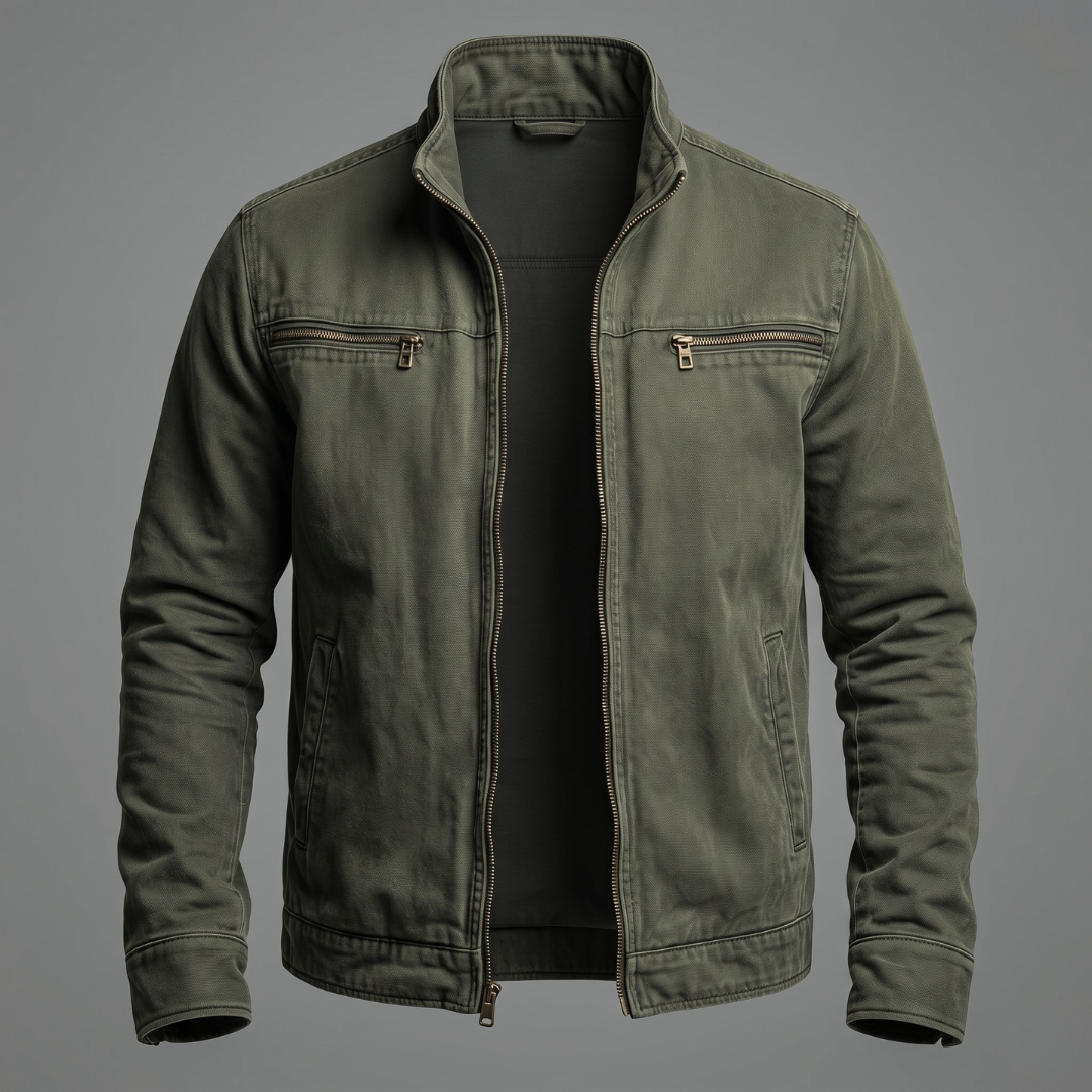 Men's Utility Jacket with Front Zip