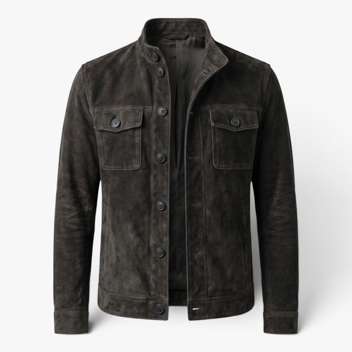 Men’s Vintage Suede-Effect Button Jacket