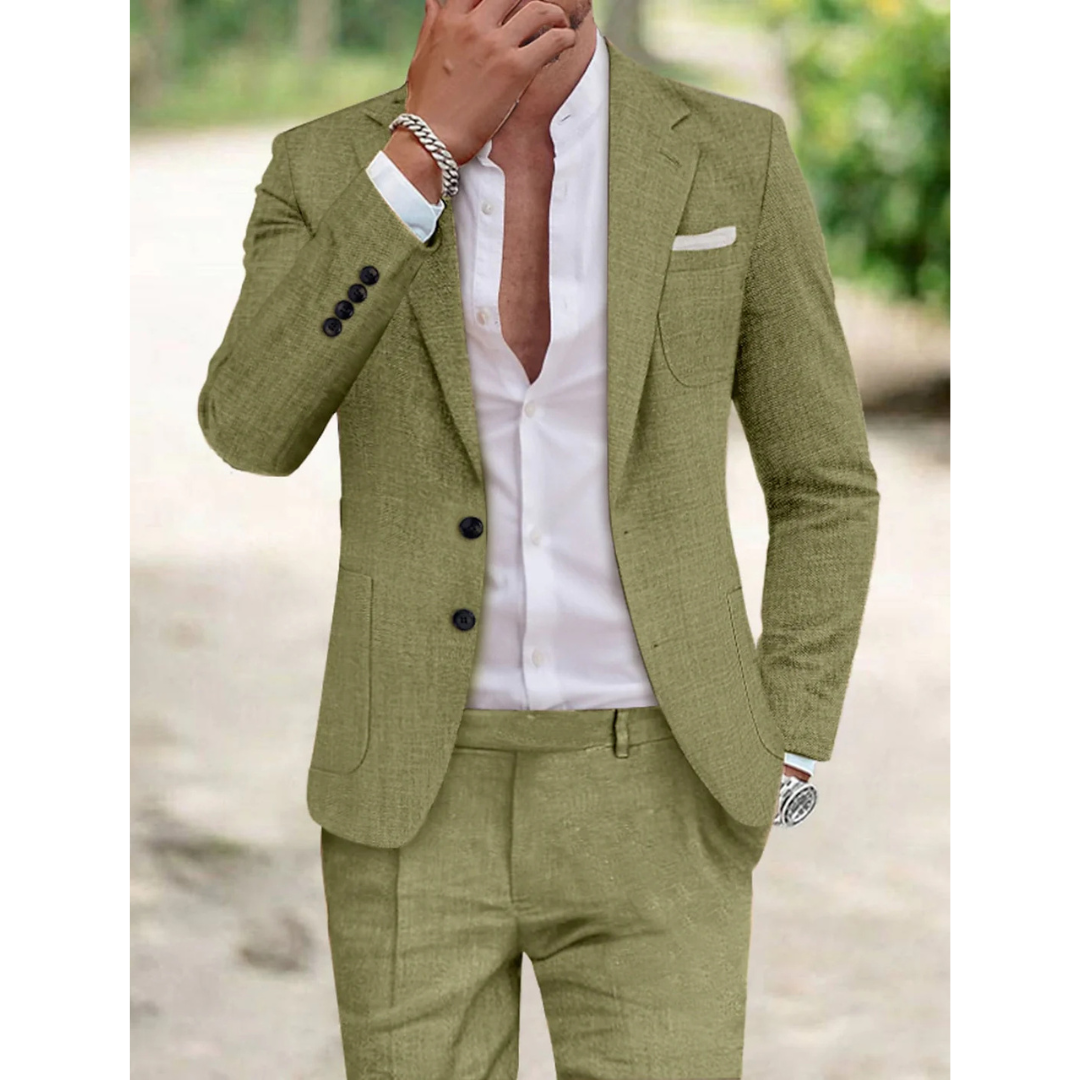 Men's Two-Piece Set Top and Trousers Wedding Guest Suit