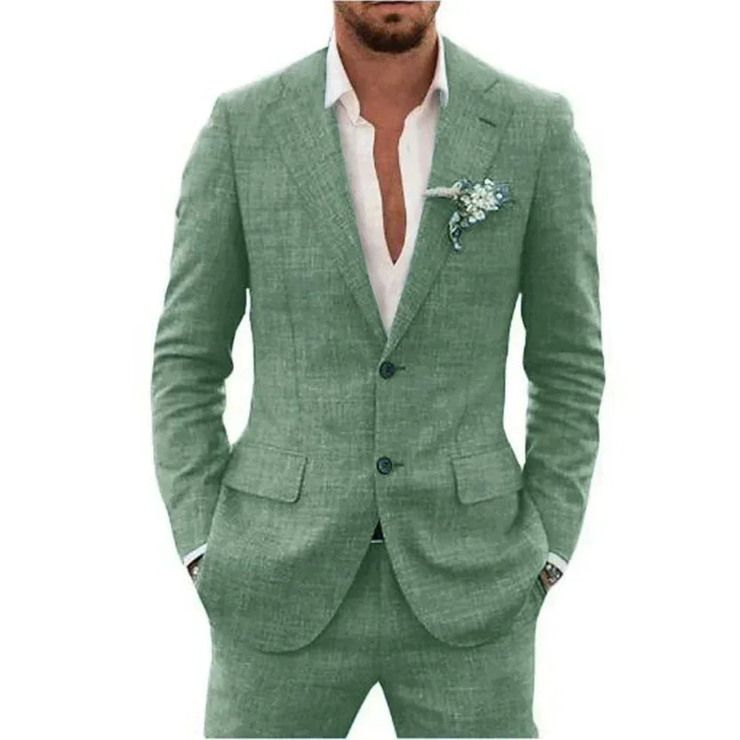 Men's Two-Piece Wedding Guest Suit for Modern Formal Events