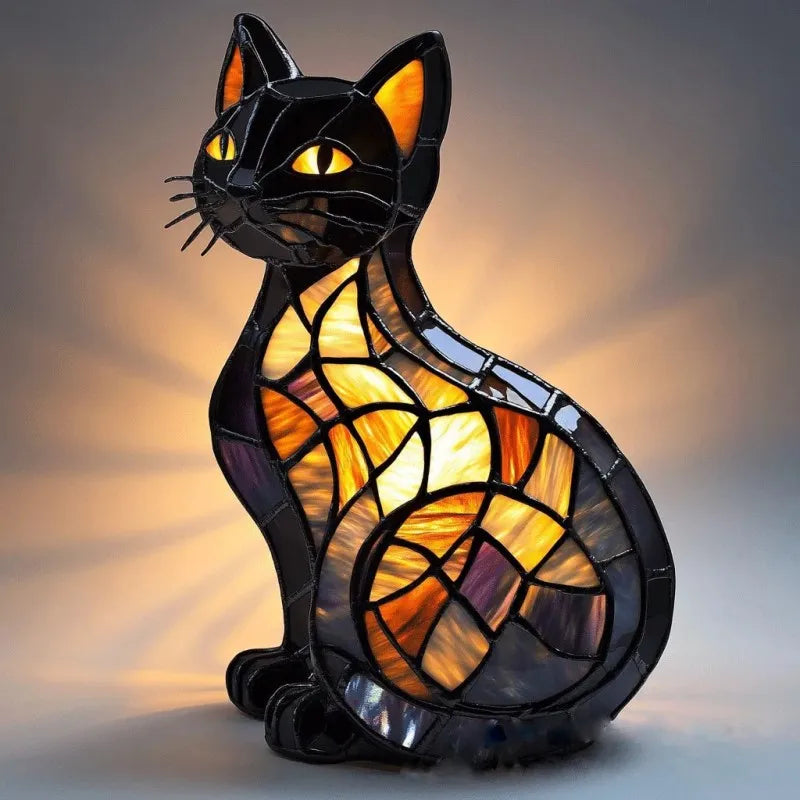 Midnight Cat LED Decorative Lamp with Warm White Light
