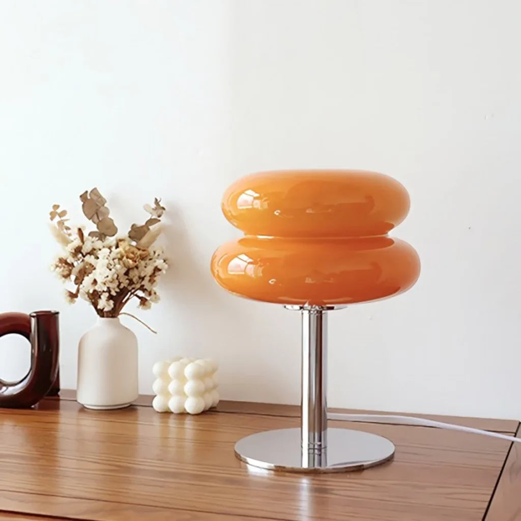 Minimalist Glass Table Lamp with White Glass Shade