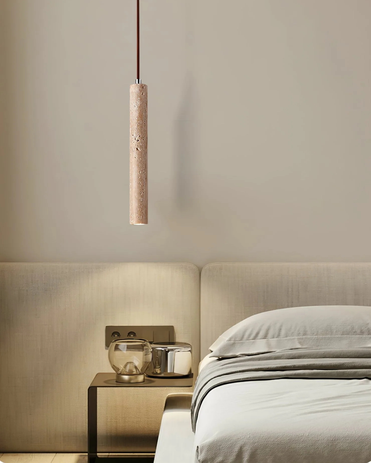 Minimalist Travertine LED Ceiling Light