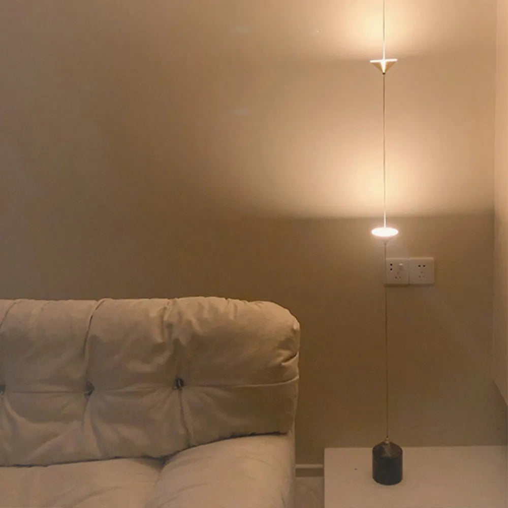 Modern Black Floor Lamp – Minimalist Linear Standing Lamp with 3 LED Bulbs for Living Room and Bedroom