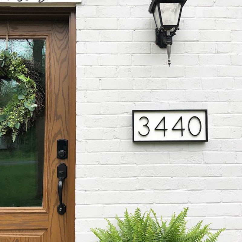 Modern Black House Number Sign – Durable Zinc Alloy Address Plaque with Versatile Installation for Enhanced Curb Appeal