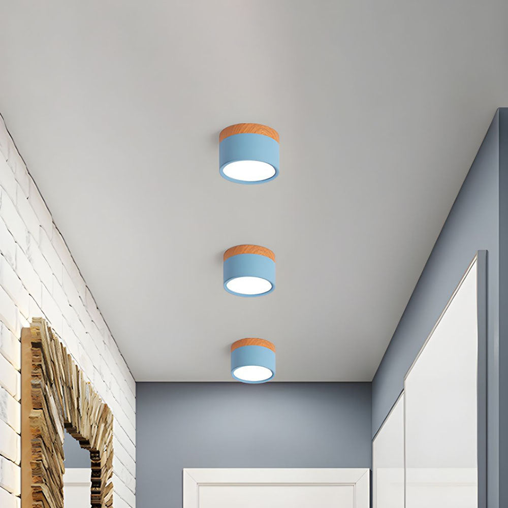 Modern Cylinder LED Flush Mount Ceiling Light with Compact Aluminium Design