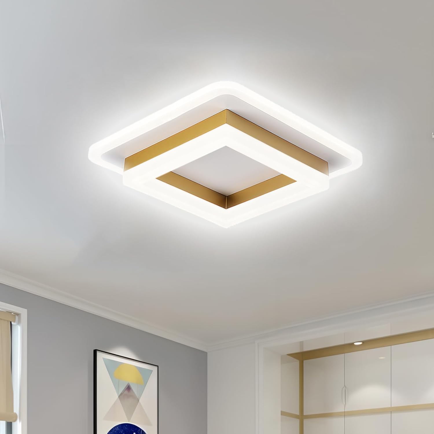 Modern Geometric Square LED Ceiling Lamp