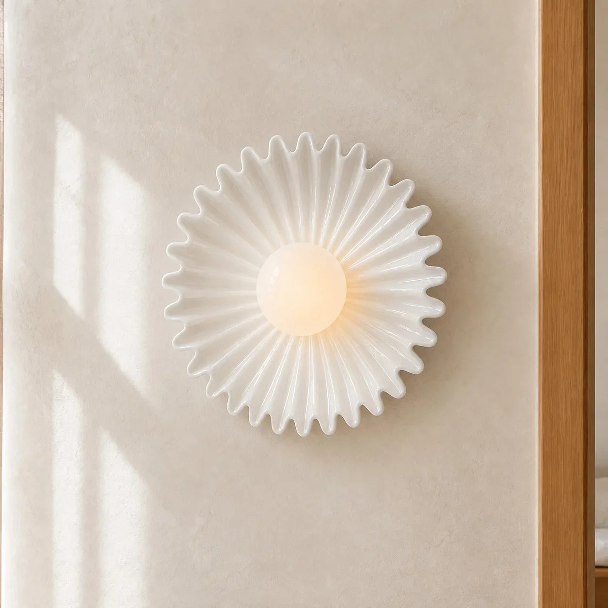 Modern Ceramic Flower Wall Light with Warm LED Glow
