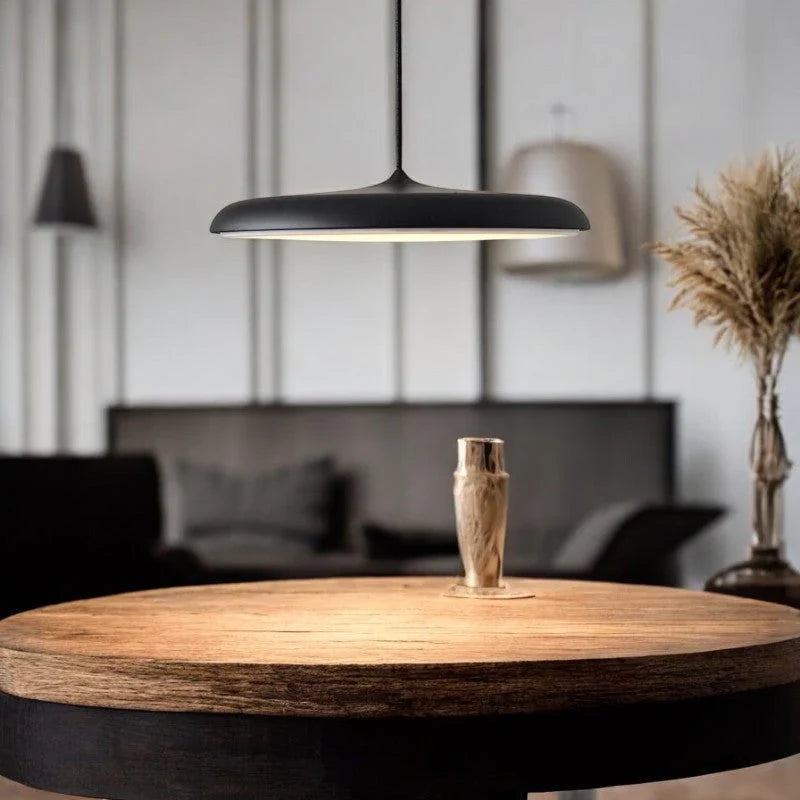 Modern LED Pendant Light – Ultra-Thin Disc Shade Ceiling Lamp for Living Room or Dining Room