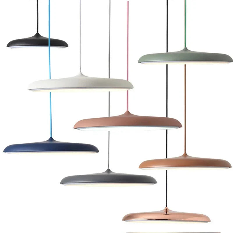 Modern LED Pendant Light – Ultra-Thin Disc Shade Ceiling Lamp for Living Room or Dining Room