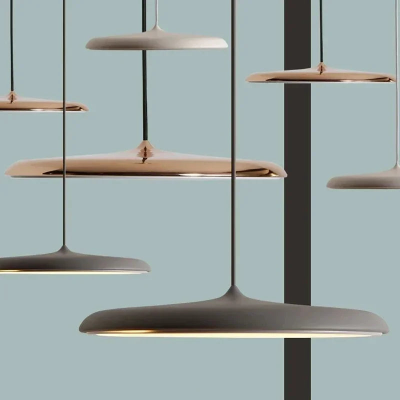 Modern LED Pendant Light – Ultra-Thin Disc Shade Ceiling Lamp for Living Room or Dining Room