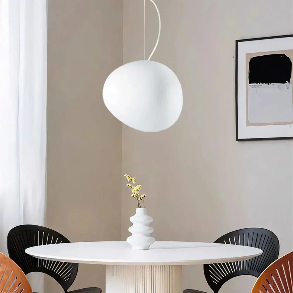 Modern Organic Pendant Light – Round Irregular Ceiling Lamp with Minimalist Design