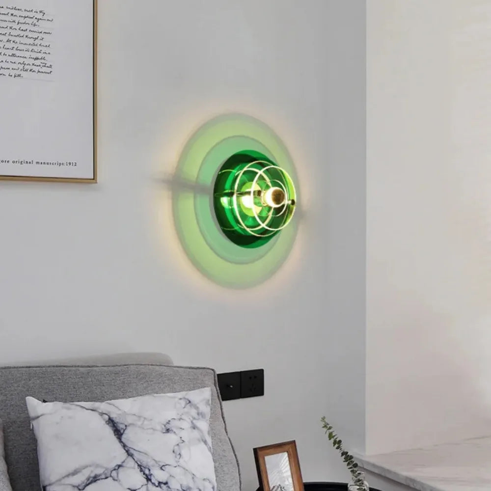 Bauhaus Style Colourful Disc Wall Light E27