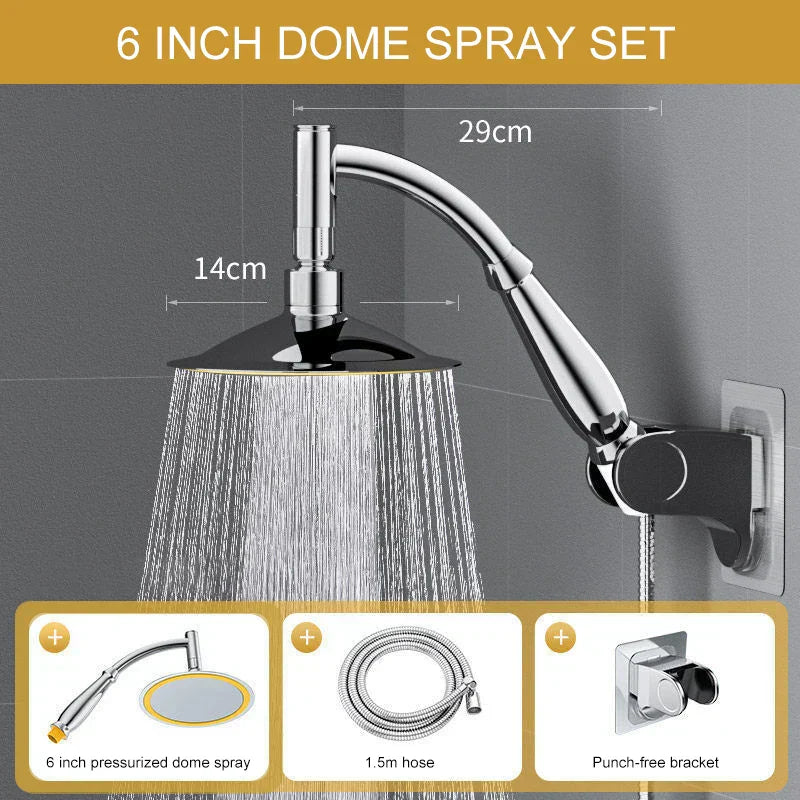 Non-Slip Water-Saving Wall-Mounted Rain Showerhead