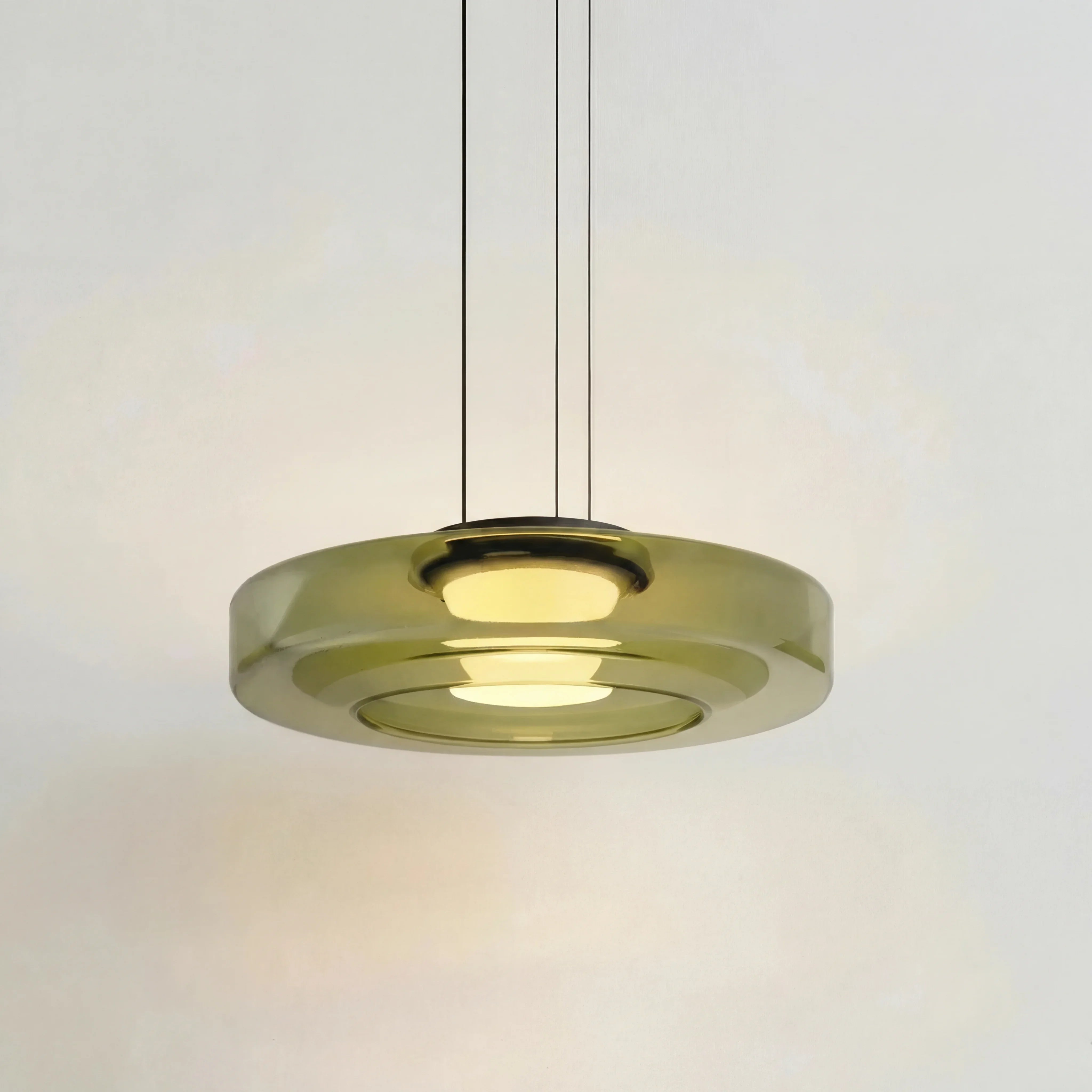 Nordic Creative Glass Pendant Light with Multi-Layer Disc Shade, Modern Macaron Design for Kitchen Island