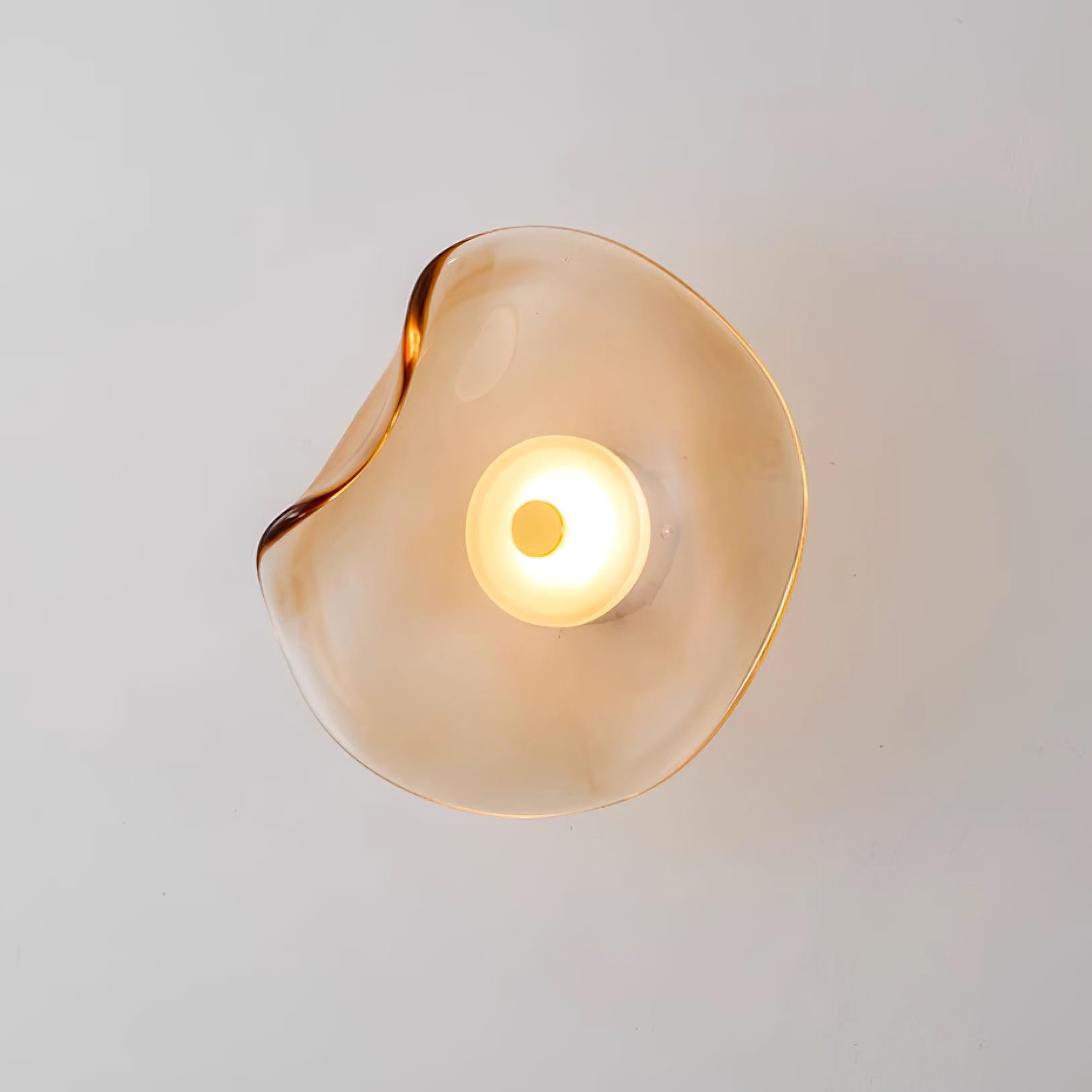 Organic Glass Wall Lamp with Integrated Warm LED