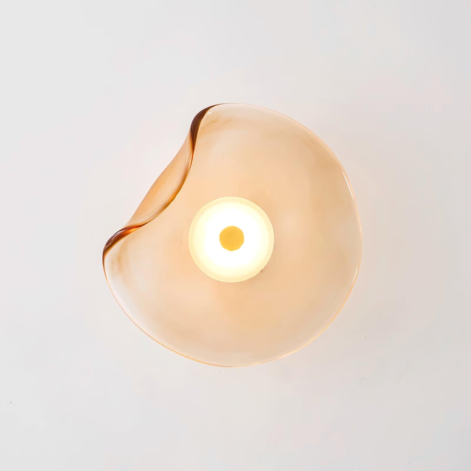Organic Glass Wall Lamp with Integrated Warm LED