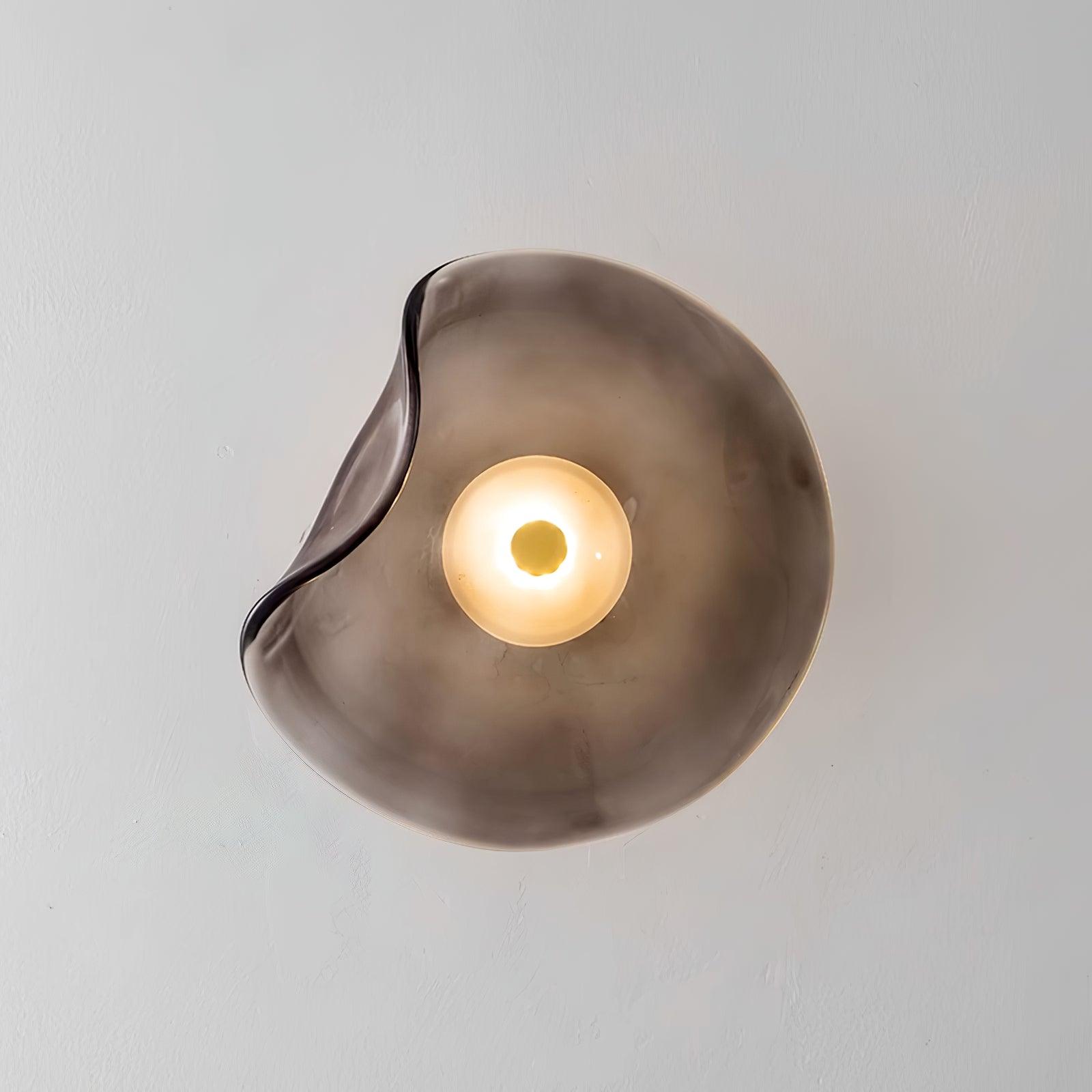 Organic Glass Wall Lamp with Integrated Warm LED