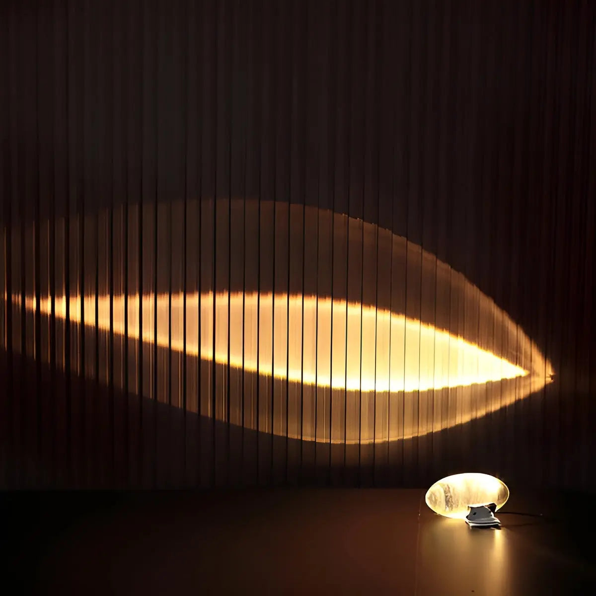 Oval Crystal Glass LED Table Lamp
