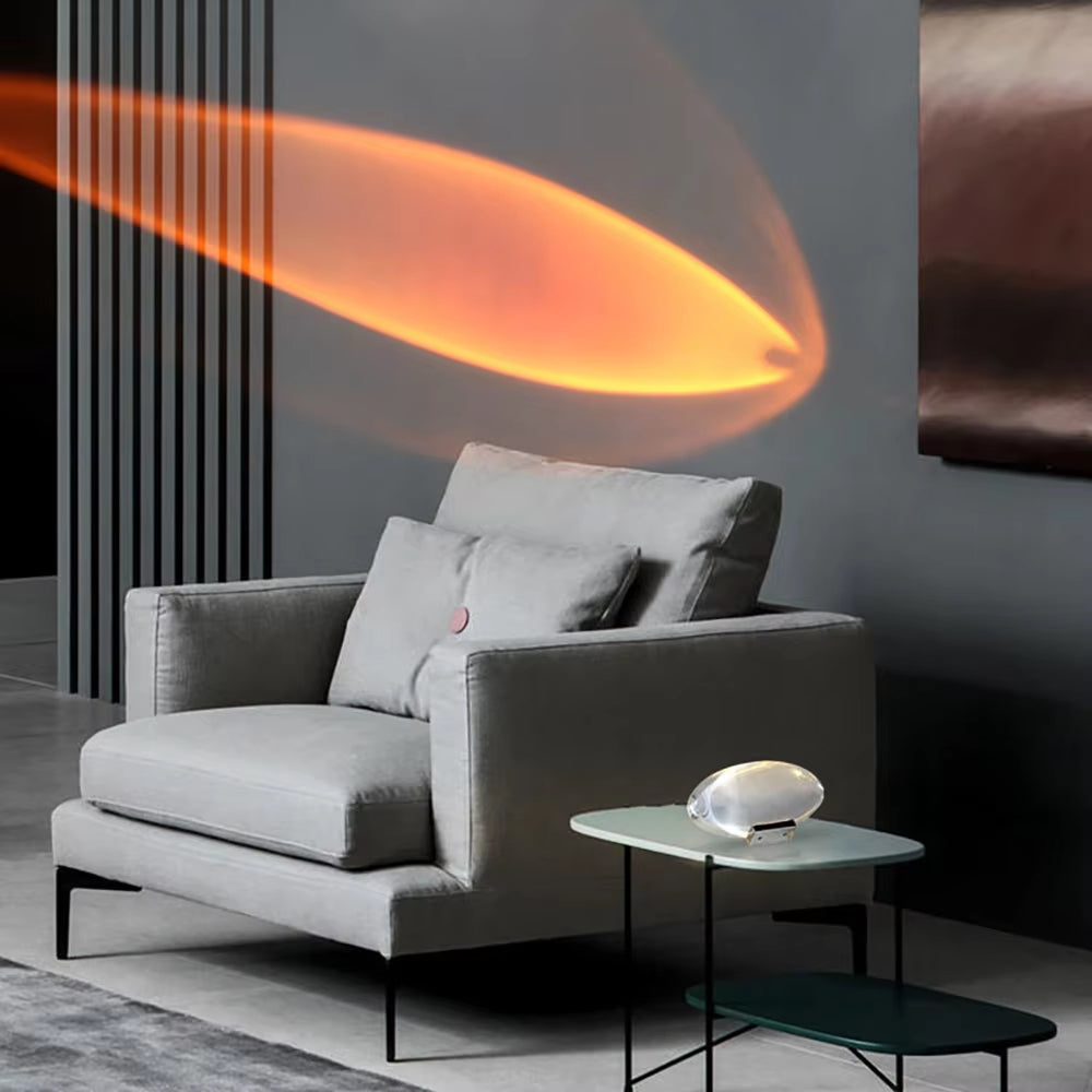 Oval Crystal Glass LED Table Lamp
