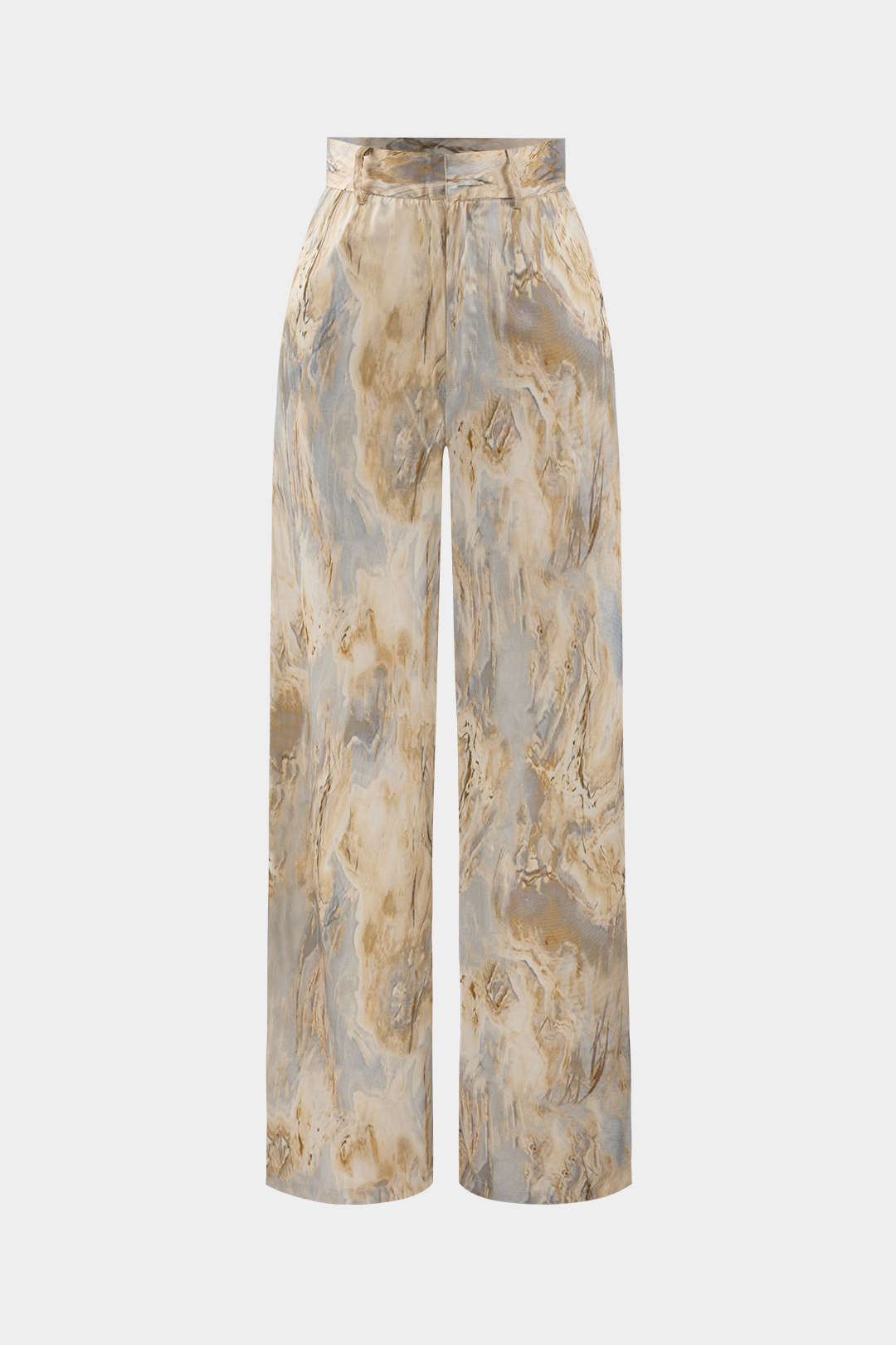 Women’s Marble-Print Satin Trousers