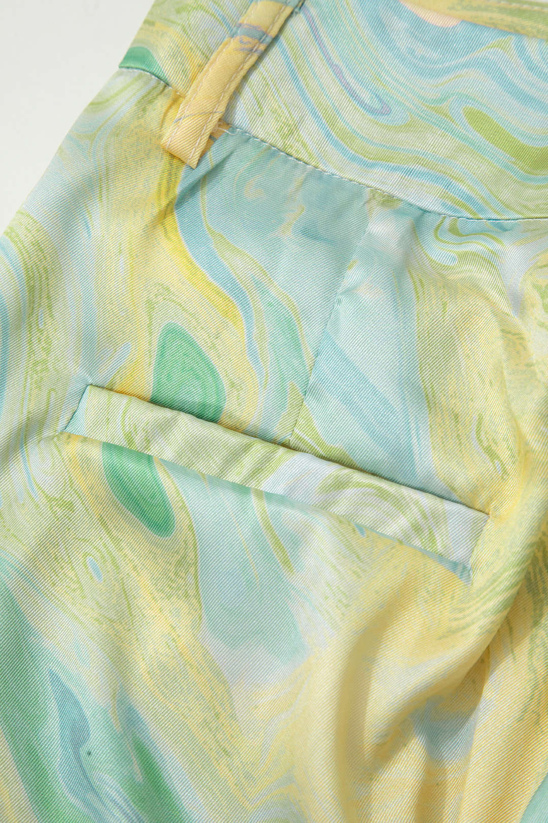Women’s Marble-Print Satin Trousers