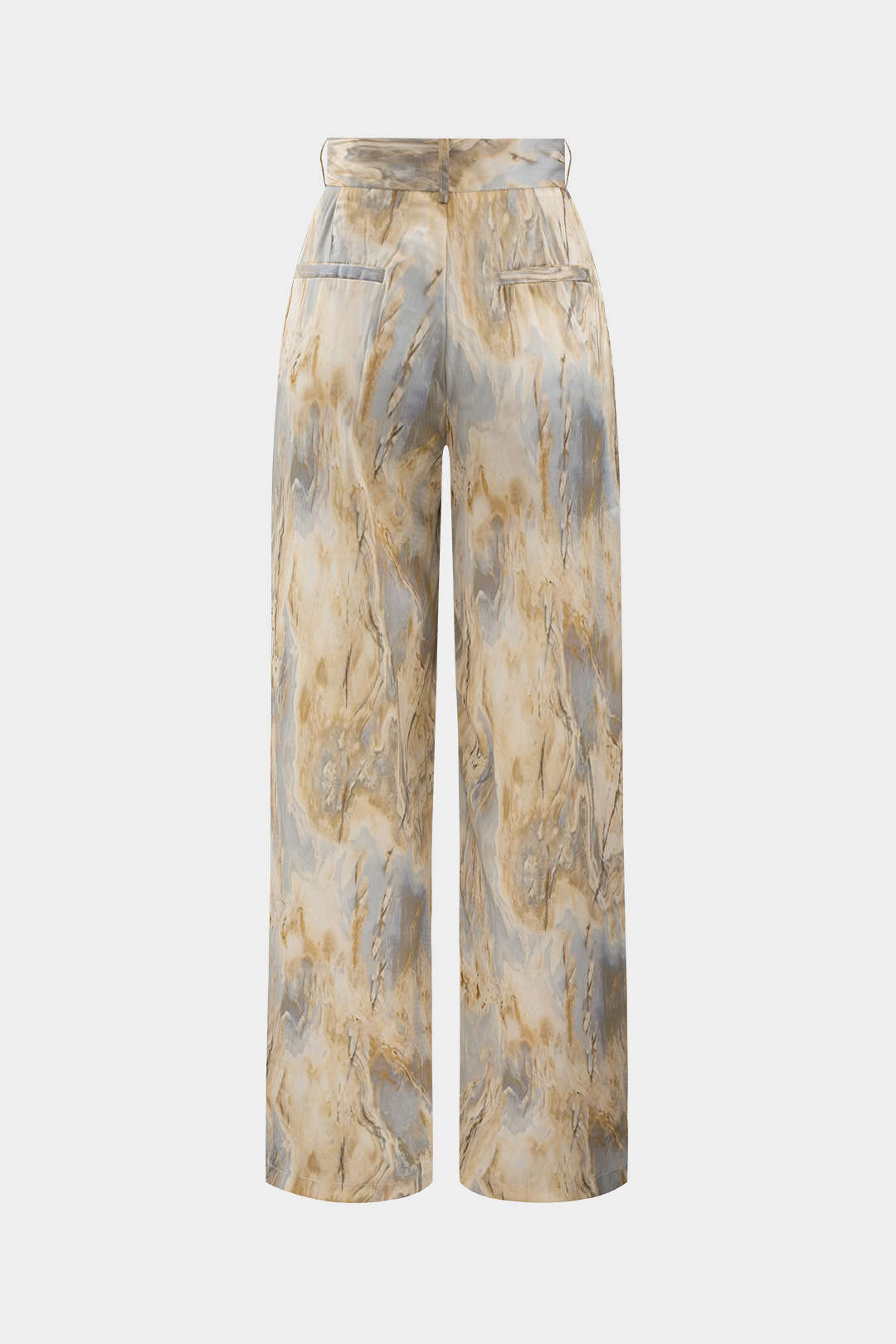 Women’s Marble-Print Satin Trousers