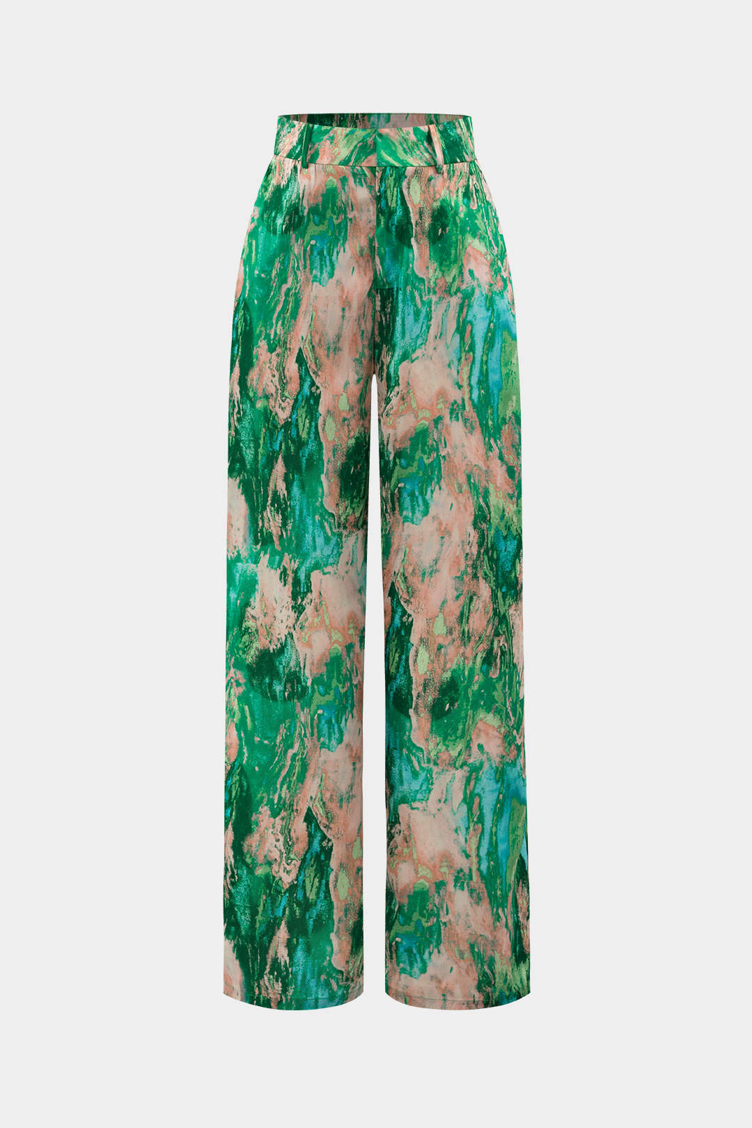 Women’s Marble-Print Satin Trousers