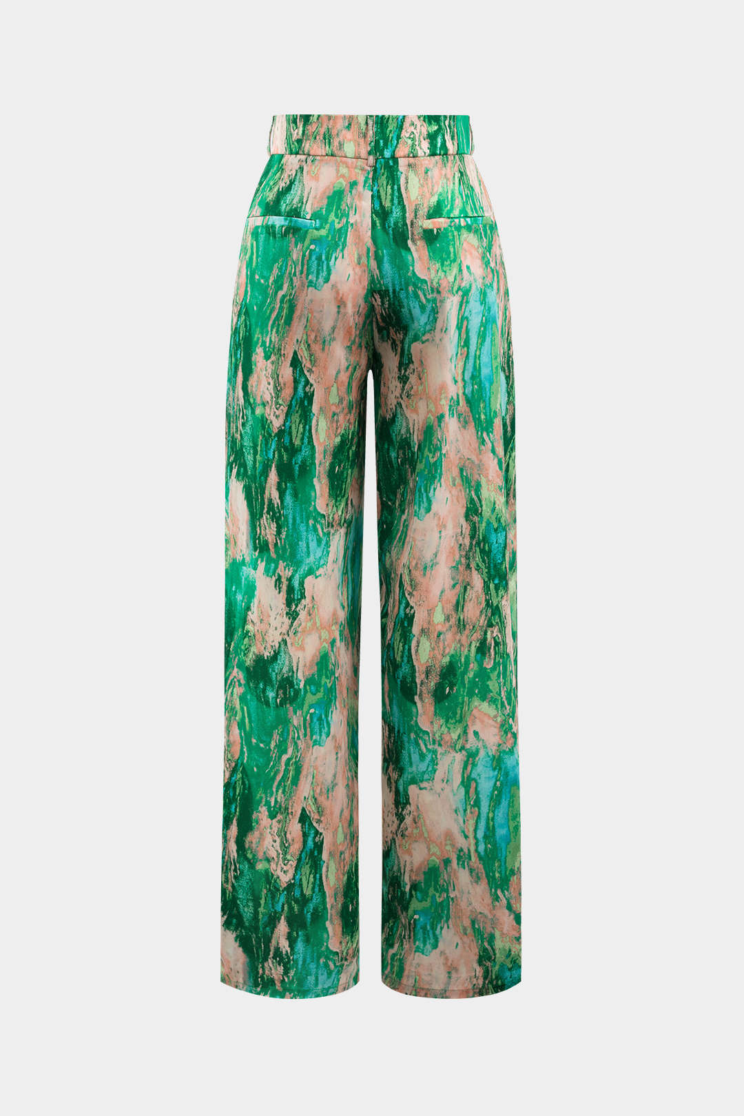 Women’s Marble-Print Satin Trousers