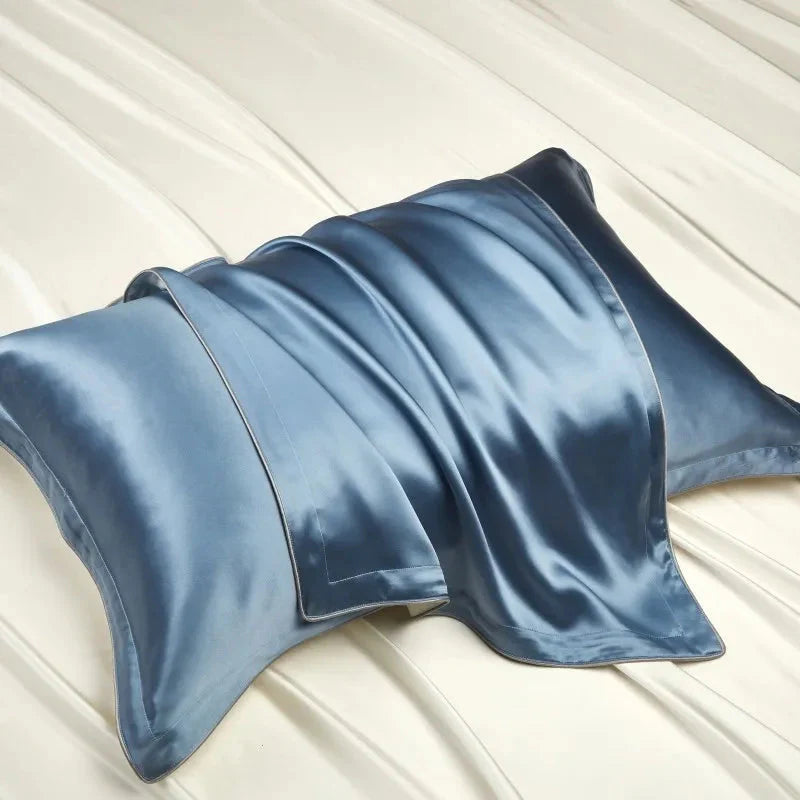 Pure Silk Pillowcase Set, Standard Pillow Size 48x74 cm, Breathable Tencel Underside for Hair and Skin Care