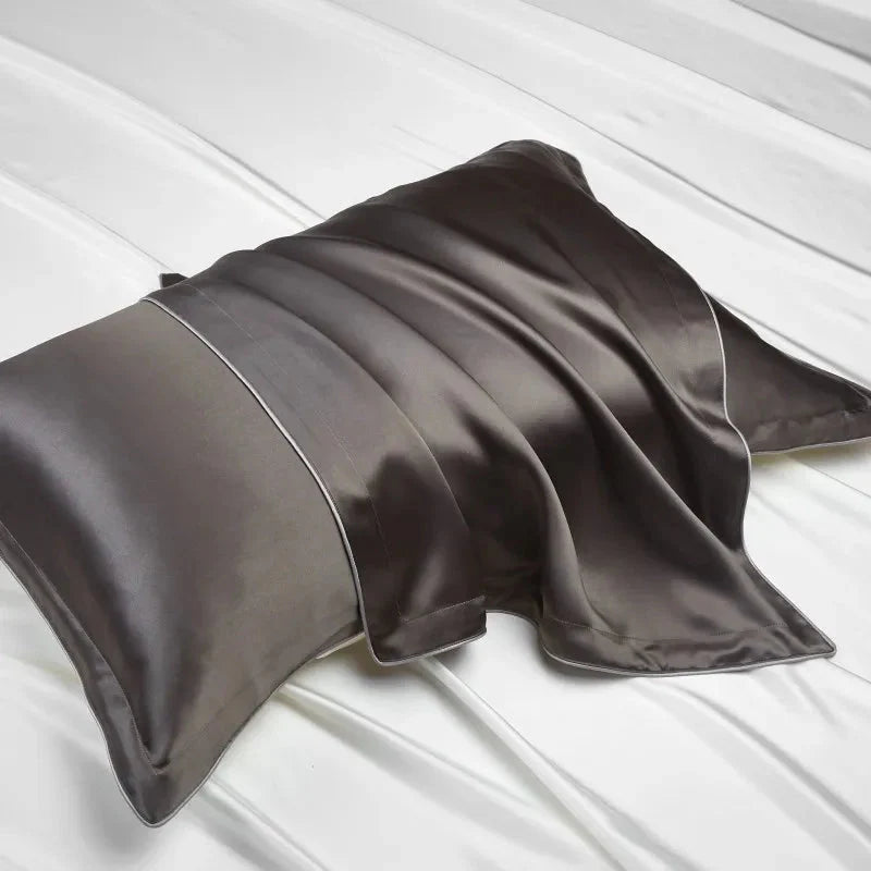 Pure Silk Pillowcase Set, Standard Pillow Size 48x74 cm, Breathable Tencel Underside for Hair and Skin Care