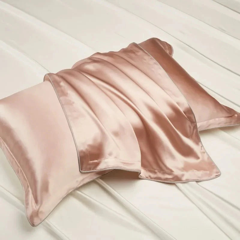 Pure Silk Pillowcase Set, Standard Pillow Size 48x74 cm, Breathable Tencel Underside for Hair and Skin Care