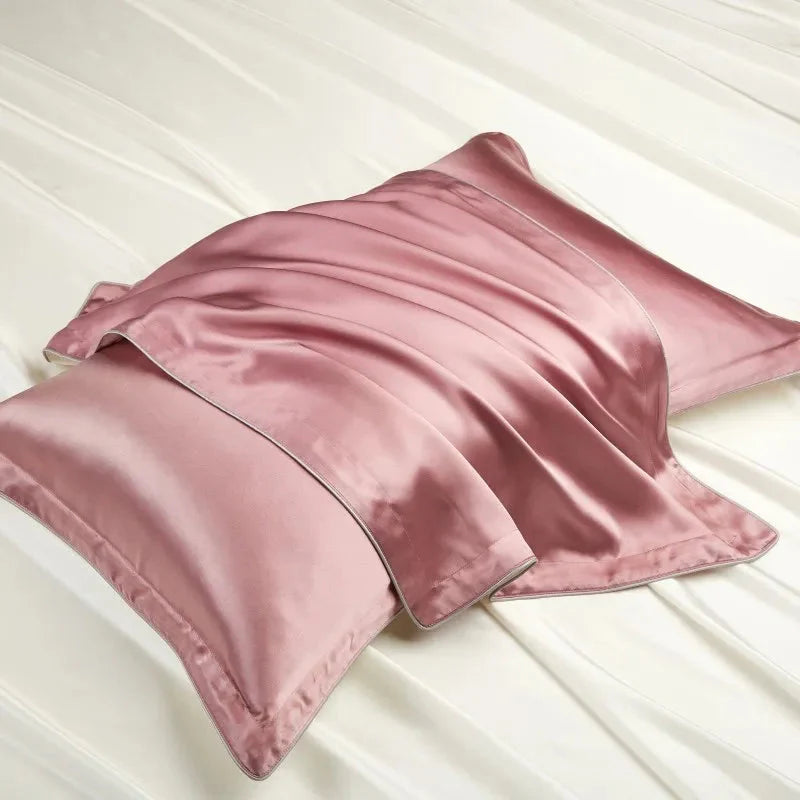 Pure Silk Pillowcase Set, Standard Pillow Size 48x74 cm, Breathable Tencel Underside for Hair and Skin Care