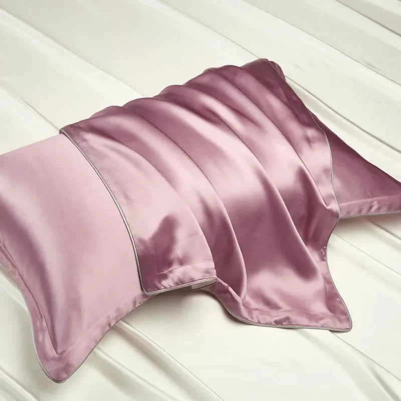 Pure Silk Pillowcase Set, Standard Pillow Size 48x74 cm, Breathable Tencel Underside for Hair and Skin Care