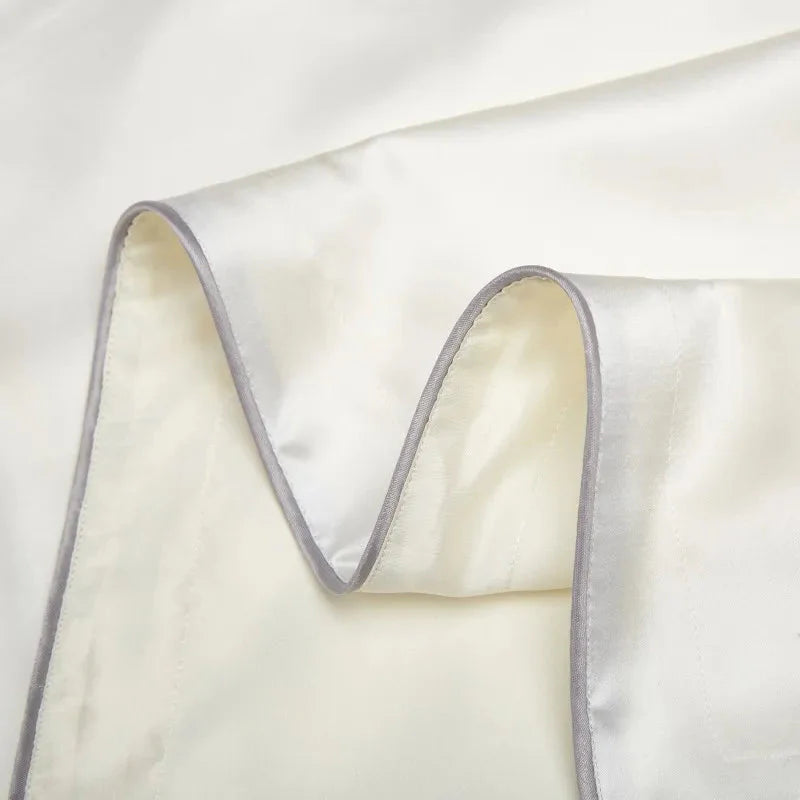 Pure Silk Pillowcase Set, Standard Pillow Size 48x74 cm, Breathable Tencel Underside for Hair and Skin Care