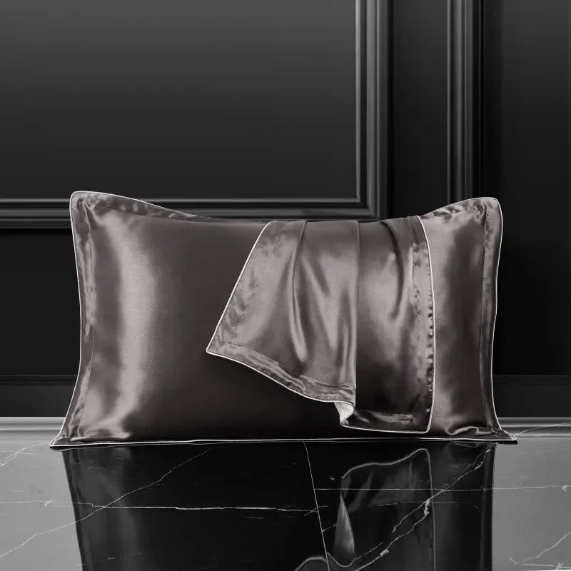 Pure Silk Pillowcase Set, Standard Pillow Size 48x74 cm, Breathable Tencel Underside for Hair and Skin Care