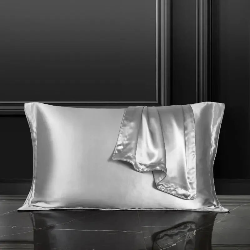 Pure Silk Pillowcase Set, Standard Pillow Size 48x74 cm, Breathable Tencel Underside for Hair and Skin Care