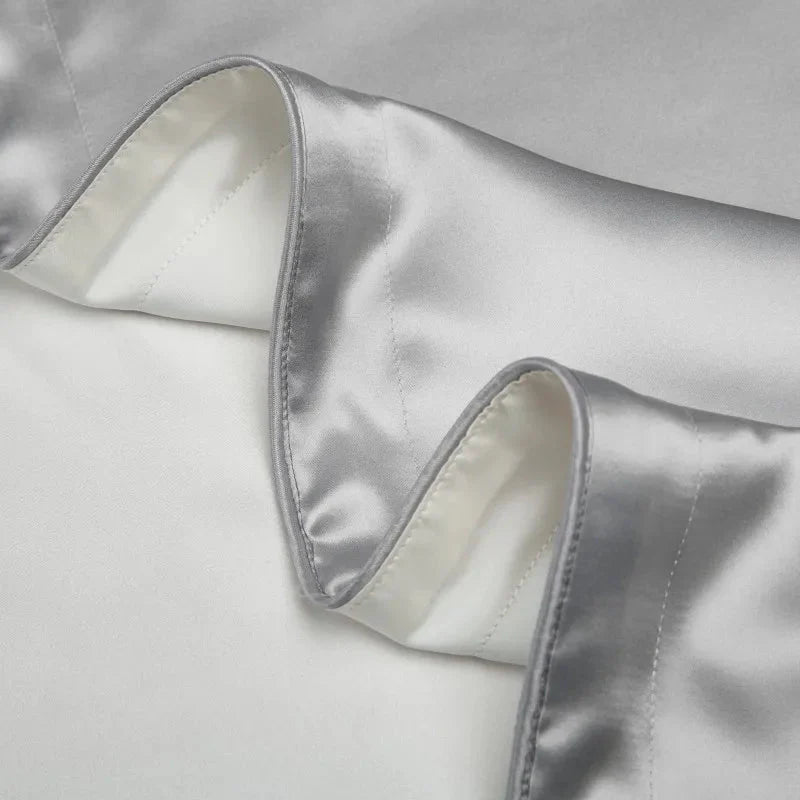Pure Silk Pillowcase Set, Standard Pillow Size 48x74 cm, Breathable Tencel Underside for Hair and Skin Care