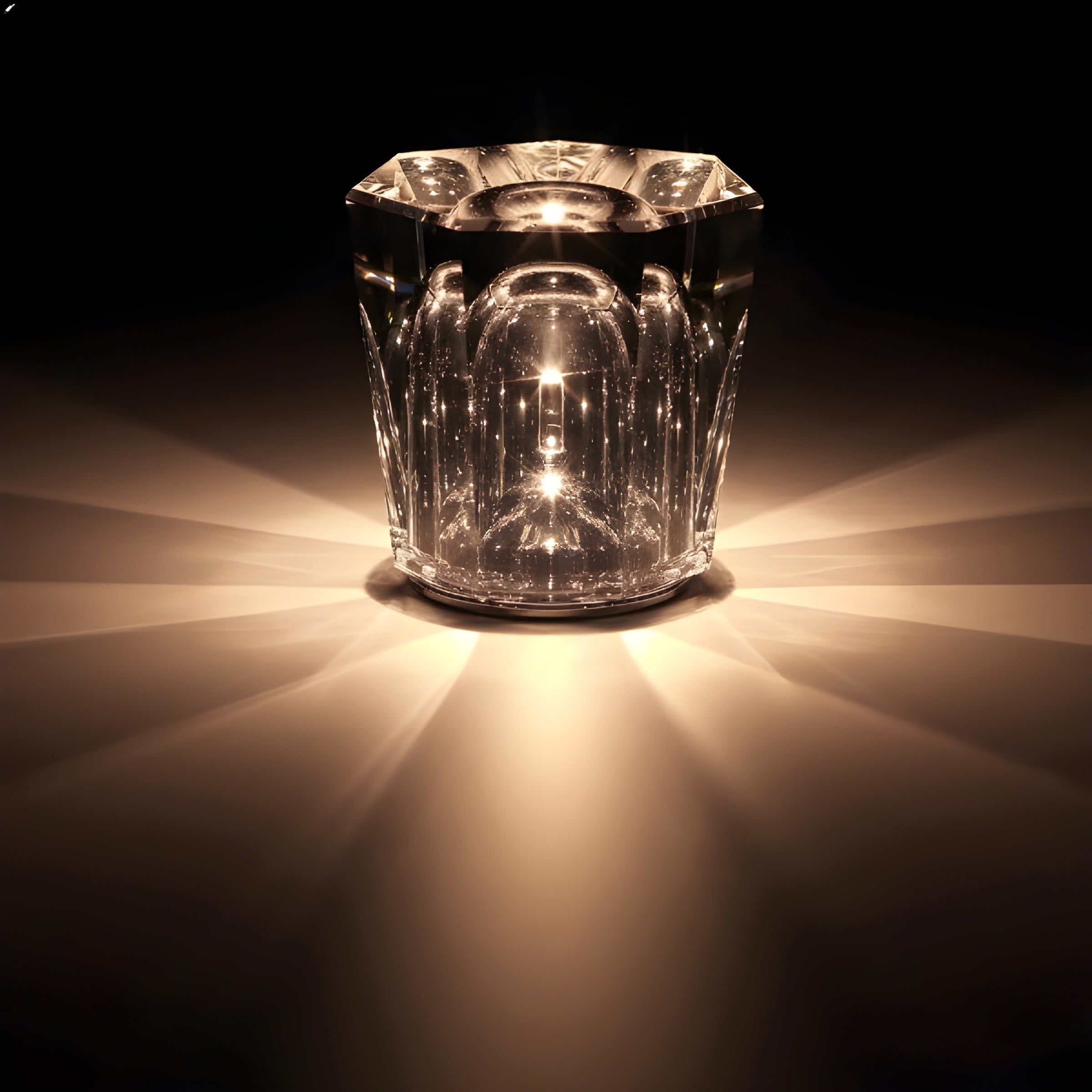 Rechargeable LED Crystal Table Lamp – Elegant Cordless Bedside Lamp with Diamond Design and Wireless Convenience