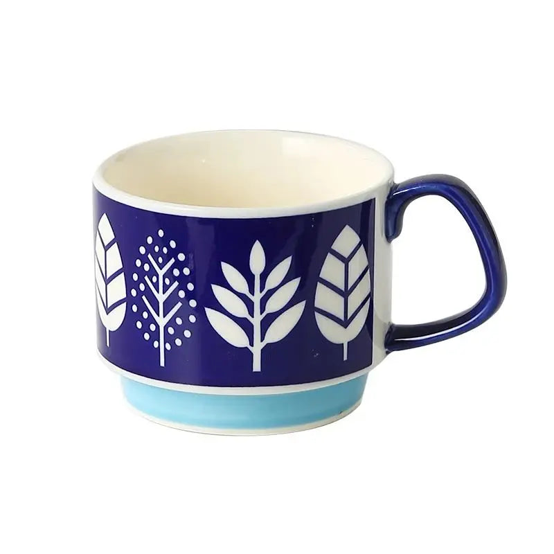 Retro Ceramic Coffee Mug Set – 300ml Capacity with Unique 1950s Patterns – Dishwasher and Microwave Safe