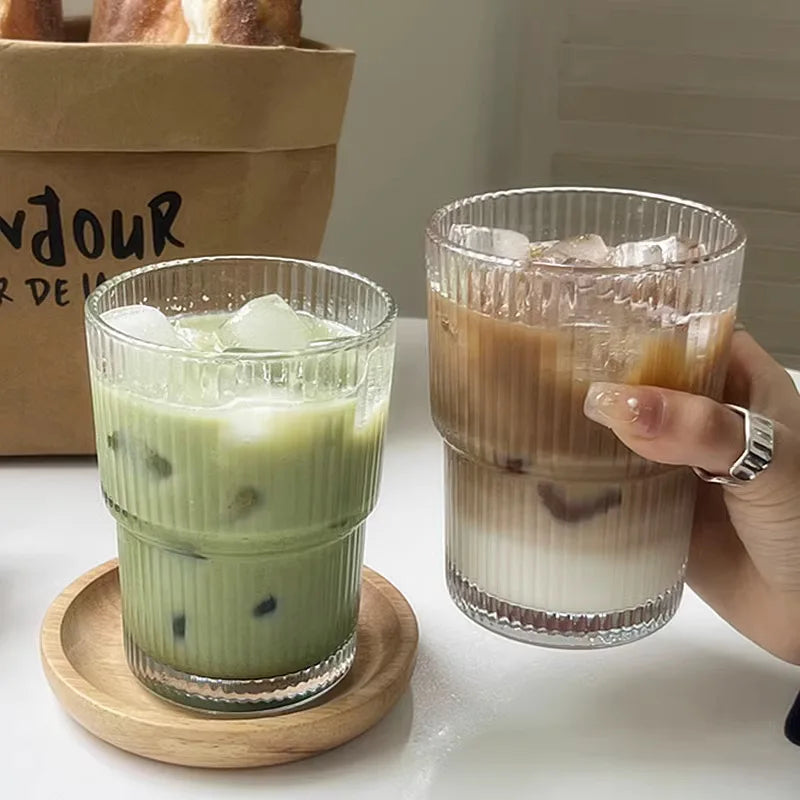 Ribbed Borosilicate Glass Travel Cup