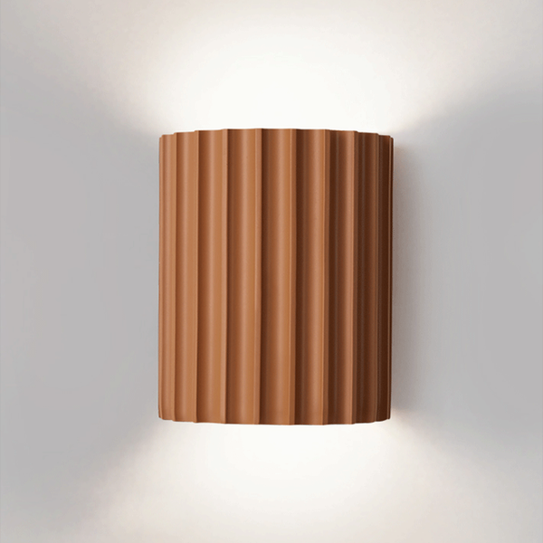 Ribbed Resin Wall Sconce with Up-and-Down Lighting