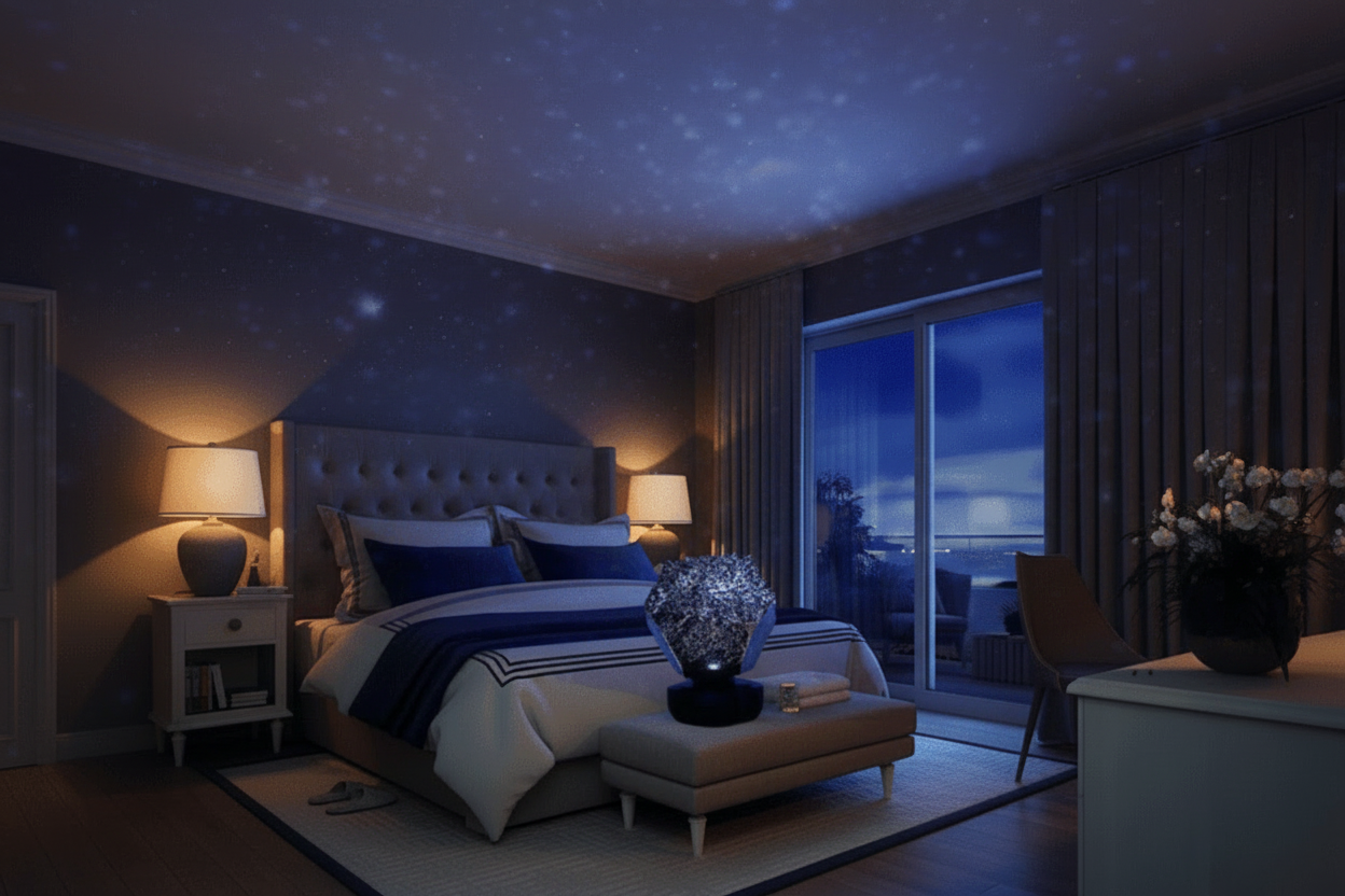 Rotating LED Night Light with Remote Control
